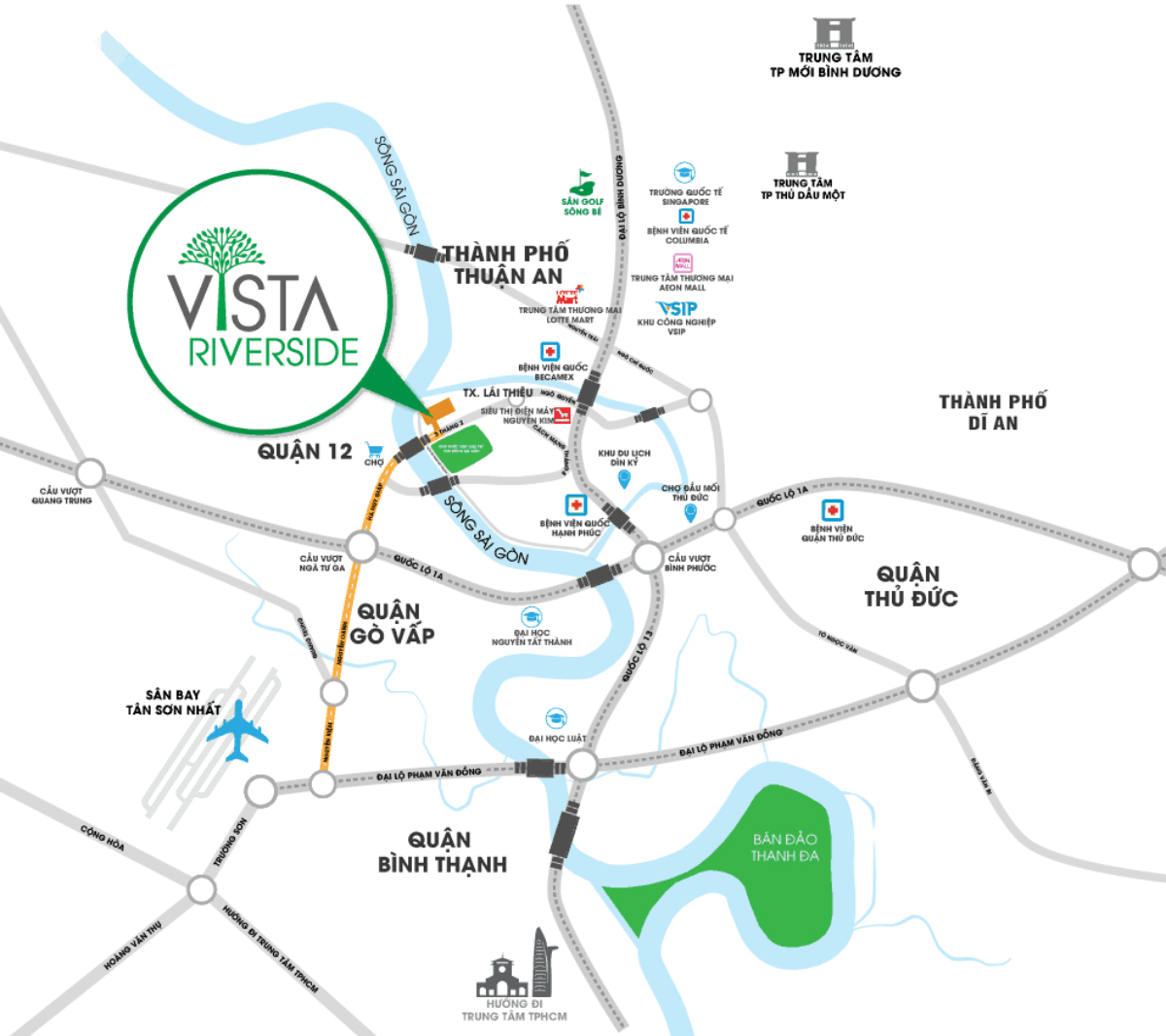 Vị trí dự án Vista Riverside